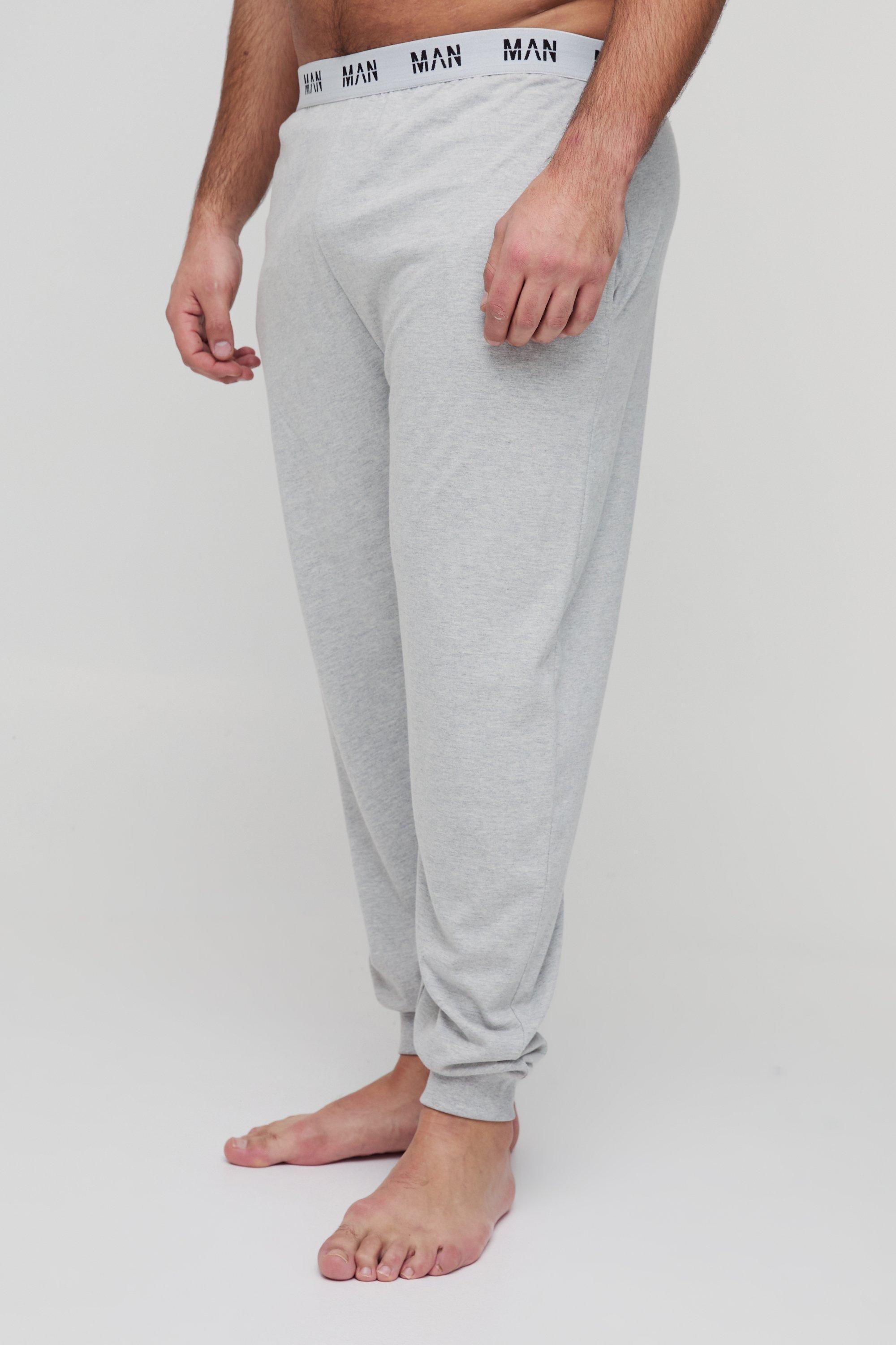 Mens Grey Plus Man Loungewear Cuffed Joggers, Grey